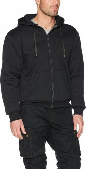 BIKERS GEAR Australian Sudadera para motociclistas, con capucha, forro interior con refuerzo DuPont de Kevlar y protectores extraíbles