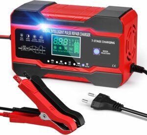 YDBAO Cargador de batería 12V/24V 10A Cargador Baterias Coches Moto Inteligente Automático con Pantalla Táctil LCD y Múltiples Protecciones Cargador de batería para AGM/Gel/EFB/Plomo-ácido