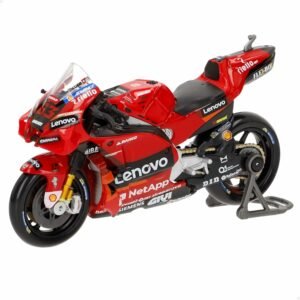 Maisto 1/18 Ducati Desmosedici GP22, MotoGP, Pecco Bagnaia, Licencia oficial, Lenovo Team, 1:18, Cuerpo de metal, Miniaturas moto gp, Maquetas motos, Miniatura juguete, Coleccionable (78003)