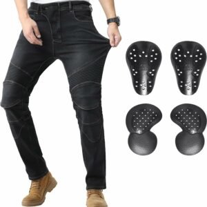 CTBQiTom Pantalones Vaqueros de Moto para Hombre, con Armadura CE Extraíble