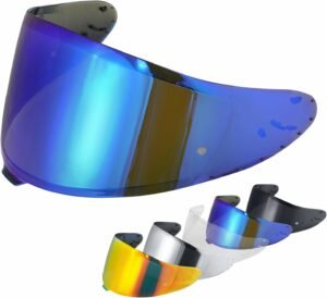 Visera de Casco para Z8 NXR2 RF1400 RF-1400 CWR-F2 CWR F2R -X15 -XSPR Pro,Lente de Casco de Protección contra el Viento para Motocicleta,Reemplazo de Accesorios para Casco de Moto (Cromo Azul)