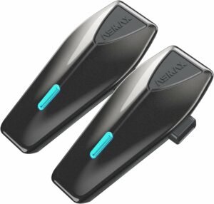 ASMAX S1 Intercomunicador Casco Moto Bluetooth, 8 Motociclistas Mesh Intercom, Control de Voz en Español, FM/Carga Rápida/Cancelación de Ruido/Emparejamiento Universal,Doble