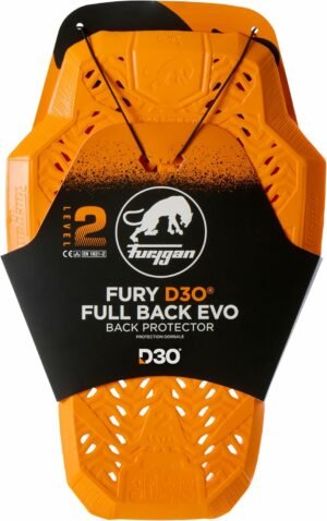 Furygan Full Back Fury D3O EVO - Protector de Espalda D3O homologado Nivel 2 - Protección certificada para Moto - Confort Ligero Flexible - Seguridad Ventilación