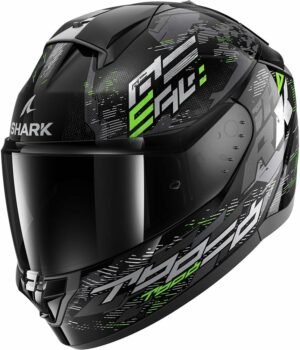 Shark, Casco Moto Integral RIDILL 2 MOLOKAI Black/Green/Grey KSG, M