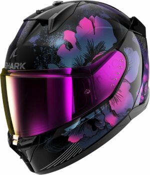 Shark, Casco de moto integral D-SWKAL 3 MAYFER, Black violet glitter KVX, M