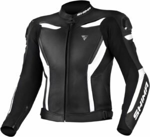 SHIMA CHASE Cazadora deportiva moto hombre de cuero verano ventilado con deslizadores de hombro