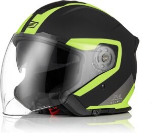 ORIGINE Casco Moto Jet Casco Moto Abierto Scooter para Mujer Hombre Adultos con Doble Visera Homologado ECE