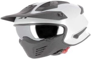 Astone Helmets Elektron - Casco de moto jet 4 en 1 - Casco jet homologado - Carcasa de policarbonato - Pearl white XS