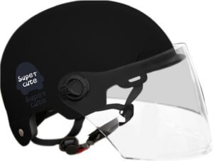 Foway Gorra ligera para motocicleta, gorra portátil de media cabeza para motocicletas, casco de cara abierta, sombreros de ciclismo de media cara, protección solar para crucero, scooter, motocicleta,