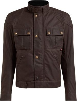 Belstaff Chaqueta de motorista con protectores Chaqueta de moto Brooklands 2.0 Chaqueta textil para hombre, Chopper/Cruiser, para todo el año, algodón