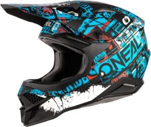 O'NEAL | Casco de Motocross | Motocicleta MX Enduro | Carcasa de ABS, Cumple con la Norma de Seguridad ECE 22.05, respiraderos para una óptima ventilación y refrigeración | Casco 3SRS Ride | Adultos
