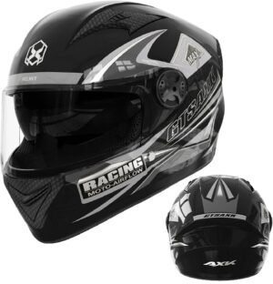 Cascos De Moto para Adultos Casco Integral para Moto, Cascos Integrales A Prueba De Viento De Moda con Doble Visera Abatible hacia Arriba Integradas Transpirable, Casco Moto Hombre Mujer