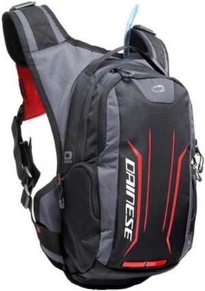 Dainese Alligator Backpack, Mochila De Hidratación Moto, Negro/Rojo, N