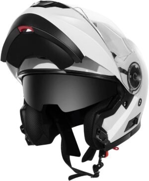 Casco Moto Modular ECE Homologado - YEMA YM-925 Casco de Moto Integral Scooter para Mujer Hombre Adultos con Doble Visera