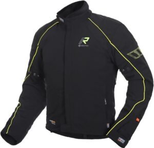 Rukka Chaqueta textil Comfo-R GTX para moto (negro/amarillo, 46), negro y amarillo