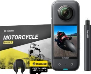 Insta360 X3 Kit Moto - Action CAM 360 Impermeable con Sensor de 1/2", Foto 360 de 72MP, vídeo 360 5.7K, estabilización, Pantalla táctil de 2,29", vibración, edición IA, transmisión en Vivo, Webcam