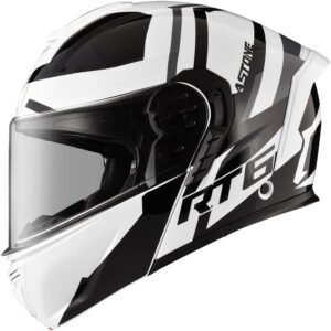 ASTONE HELMETS Cascos modulares de Moto - RT6 ZB01 Blanco Negro (XL)