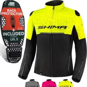SHIMA DRIFT LADY Chaqueta Moto Mujere | Ligera y Transpirable Cazadora Moto Mesh de Verano mujere con CE Espalda, Hombros, Codos Protecciones, Ajuste de la Anchura (Fluo, XS)