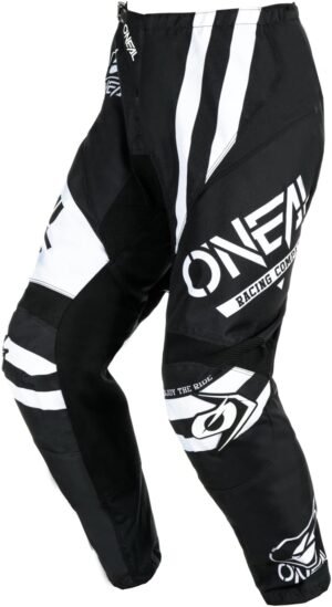 O'NEAL | Maillot Motocross Manga Larga | MX Enduro | Protección Acolchada Codos, Cuello en V, Transpirable | Maillot Element Warhawk V.24 | Adulto | Negro Blanco Rojo | Talla XXL