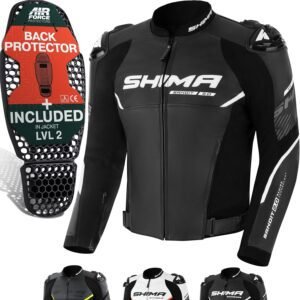 SHIMA Bandit 2.0 Chaqueta Pantalon Moto Hombre AirForce Protector Espalda Cuero Traje de Moto Motociclista Chaquetas
