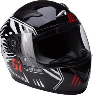 Astone Helmets - Casque moto GT2 kid predator - Casque de moto homologué pour enfant - Casque intégral enfant - Casque de moto intégral junior -Black/white M