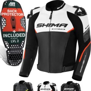 SHIMA Bandit 2.0 Chaqueta Pantalon Moto Hombre AirForce Protector Espalda Cuero Traje de Moto Motociclista Chaquetas
