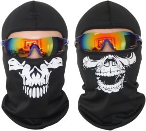 WeddHuis 2 Piezas Call of Balaclava Call of Duty Casco de Asalto Calavera Balaclava Calavera de Cara Completa Esqueleto Máscara de Motocicleta Hombre Gorro Halloween Cosplay (Fantasma)