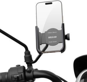 Mulor Soporte Movil Moto Soporte Teléfono Motocicleta para Espejo Retrovisor 360 Rotación