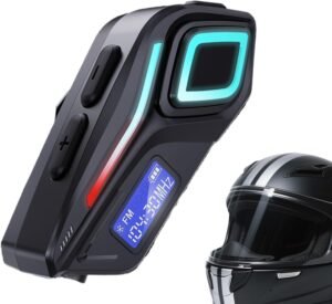 Fangfhai Intercomunicador para Moto | Altavoz para Casco De Moto Inalámbrico,Función Radio FM Impermeable para Hombres Mujeres Adultos Parejas Paseo