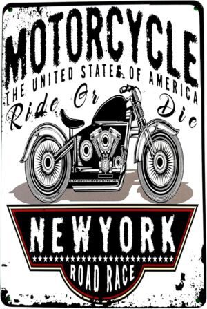 Póster de DiiliHiiri Letrero Chapa Regalo Amante Motos Clásicas —30x20cm— Cartel Moto Antigua Metálico Estilo Retro Motero - Motociclista | Anuncio (2635-281)