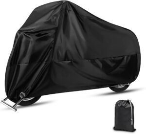 JNNJ Cubre Moto Impermeable, Cubierta Impermeable Universal De Lona De La Motocicleta, Motocicleta Anti-UV Cubierta del Polvo para Al Aire Libre, Cubierta Poliéster para Moto Scooter(245x105x125cm)