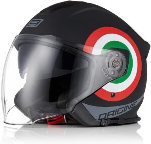 ORIGINE Casco Moto Jet Casco Moto Abierto Scooter para Mujer Hombre Adultos con Doble Visera Homologado ECE