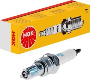 NGK Bujía de encendido 5666 supresión de interferencias 5 kOhm con asiento de estanqueidad plano Versión de conexión M4 electrodo central niquel Electrodo de masa Ancho de llave: 16 mm Long. de rosca: